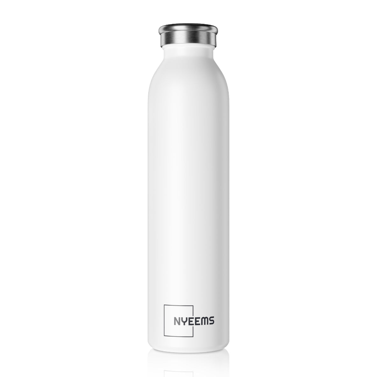 Nyeems Slim Water Bottle - 20oz, 0.60L, Double-Wall Stainless Steel Frame, Fashionable Lid, Vacuum Insulation, Stylish Matte Finish