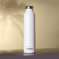 Nyeems Slim Water Bottle - 20oz, 0.60L, Double-Wall Stainless Steel Frame, Fashionable Lid, Vacuum Insulation, Stylish Matte Finish